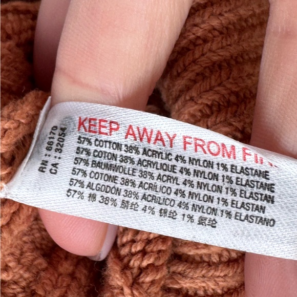 Free People Short + Sweet cropped cable knit sweater in toasted almond copper - Picture 4 of 8